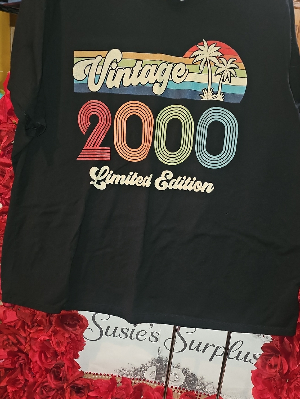 Vintage 2000 Limited Edition Graphic Tee - Black Size 2X